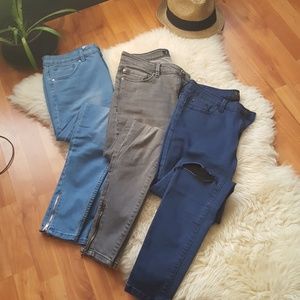 Skinny ankle high-waisted Jeans bundle (3 pairs)